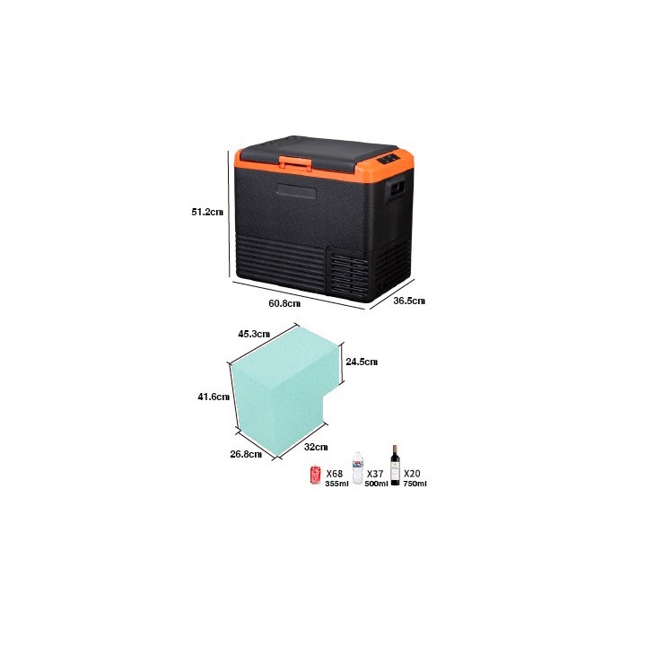 NEVERA DE COMPRESOR PORTATIL 45 LITROS 70W MUVIP