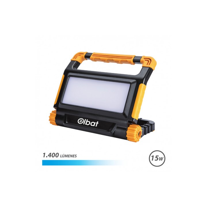 FOCO LED RECARGABLE 15W 1400LM LUZ FRIA ELBAT