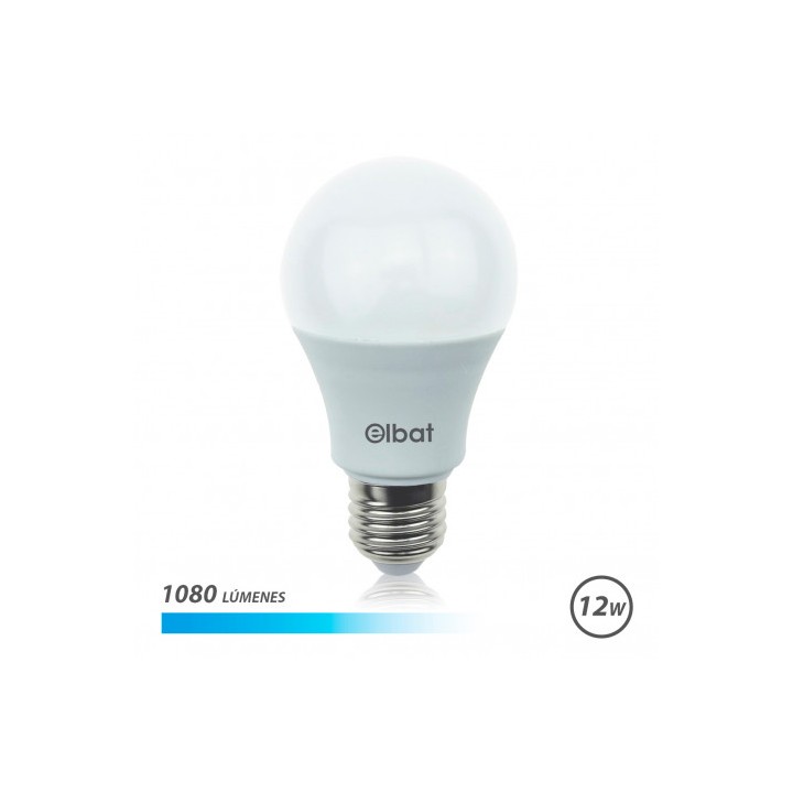 BOMBILLA LED A60 | 12W | 1080LM | E27 | LUZ FRIA | ELBAT