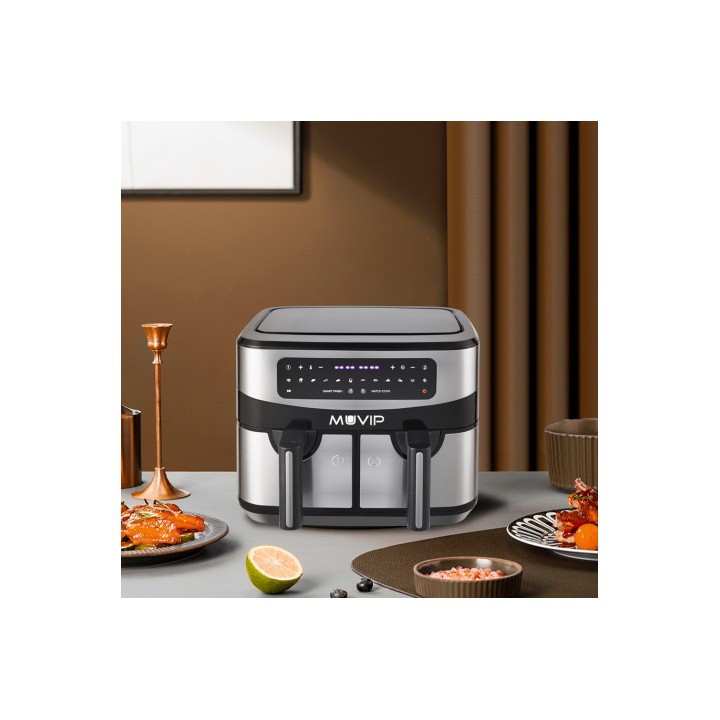 FREIDORA AIRE CALIENTE DOBLE 9 LITROS 2600W PANTALLA TACTIL MUVIP