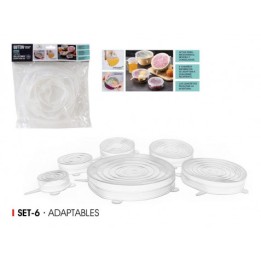 SET 6 TAPAS SILICONA ADAPTABLES QUTTIN