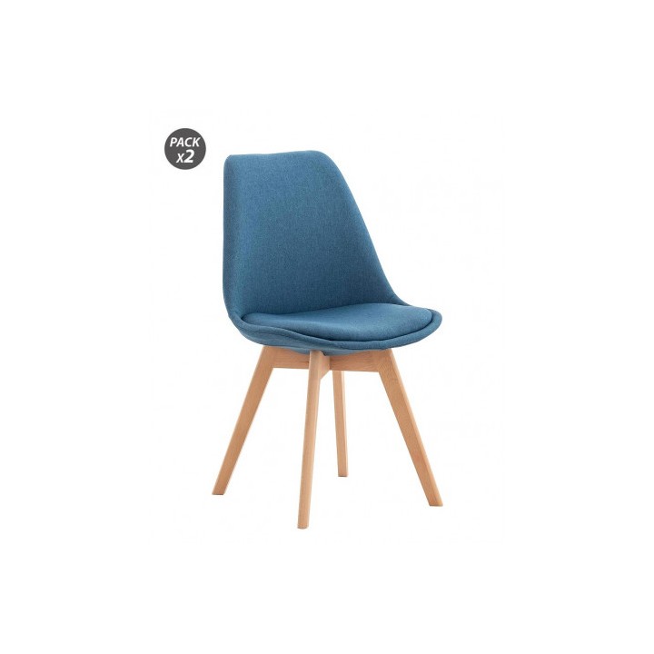 PACK 2 SILLAS DESIGN D400 TELA AZUL OSCURO MUVIP