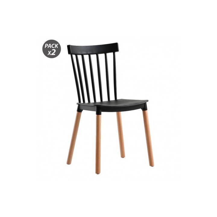 PACK 2 SILLAS DESIGN D800 NEGRAS MUVIP