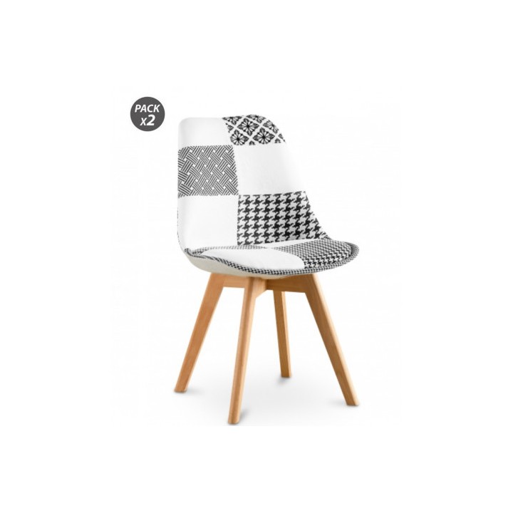 PACK 2 SILLAS DESIGN D400 TELA PATCHWORK MUVIP