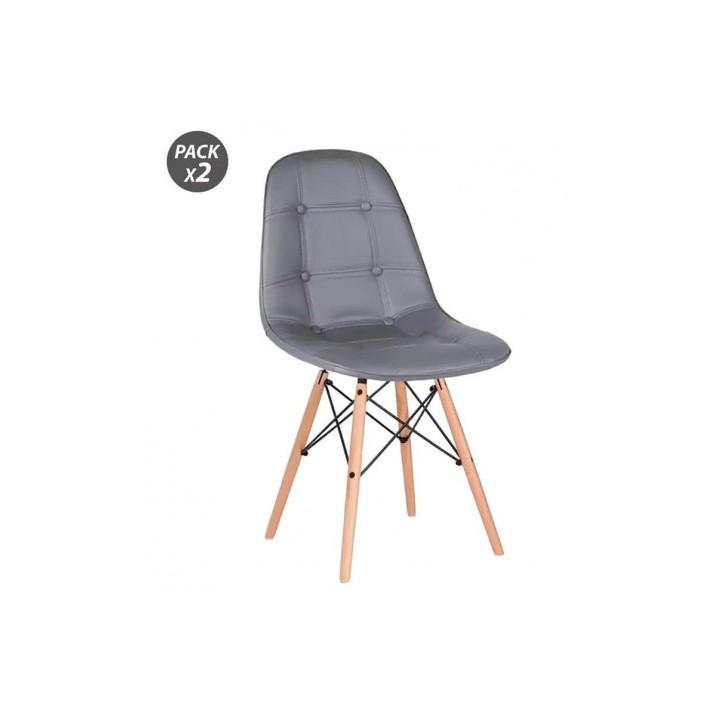 PACK 2 SILLAS DESIGN D300 GRISES MUVIP