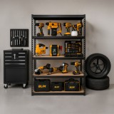 ESTANTERIA METÁLICA NEGRA 5 BALDAS 183X90X45CM BLIM