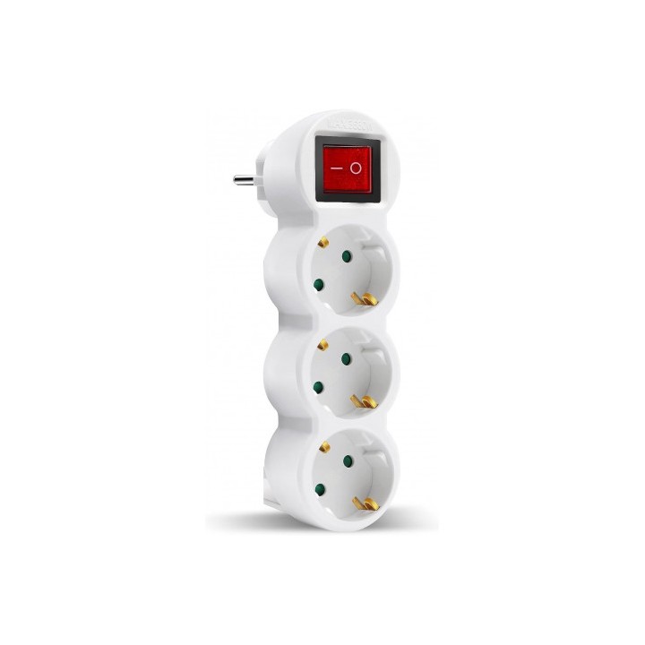 BASE MULTIPLE 3 TOMAS CON INTERRUPTOR ELBAT