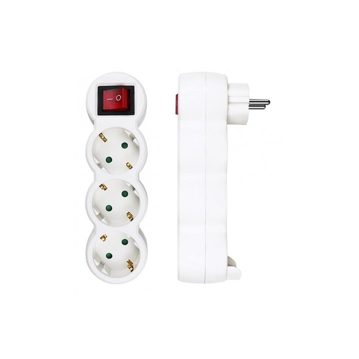 BASE MULTIPLE 3 TOMAS CON INTERRUPTOR ELBAT