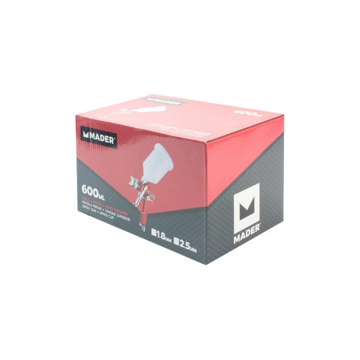 PISTOLA PINTAR VASO SUPERIOR, 2.5mm. 600mL. MADER