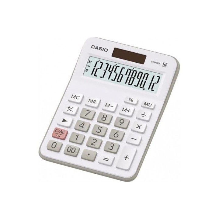 CALCULADORA ESCRITORIO PEQUEÑA 12 DIGITOS BLANCA MX-12B CASIO