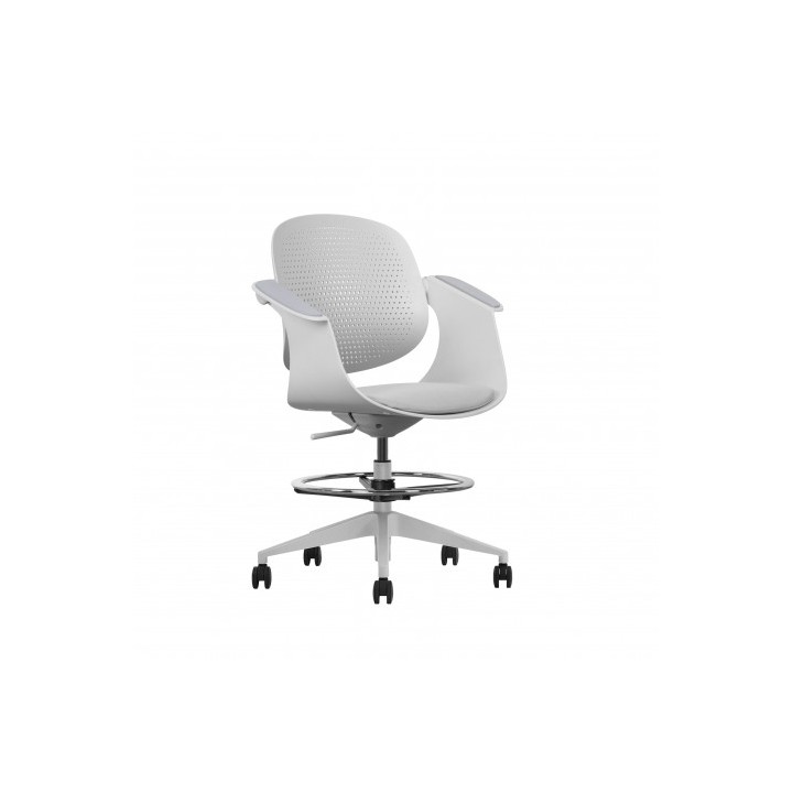 SILLA / TABURETE DE OFICINA TOP WORK GRIS CLARO CROMAD