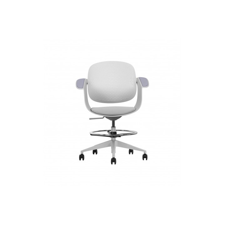SILLA / TABURETE DE OFICINA TOP WORK GRIS CLARO CROMAD