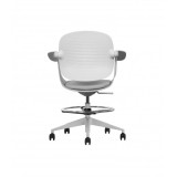 SILLA / TABURETE DE OFICINA TOP WORK GRIS CLARO CROMAD