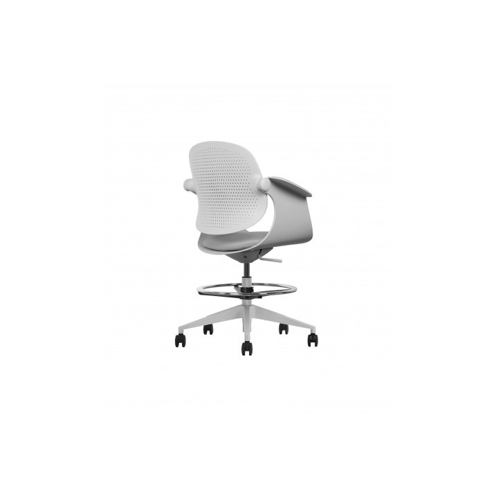 SILLA / TABURETE DE OFICINA TOP WORK GRIS CLARO CROMAD