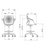 SILLA / TABURETE DE OFICINA TOP WORK GRIS CLARO CROMAD