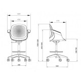 SILLA / TABURETE DE OFICINA TOP WORK GRIS CLARO CROMAD
