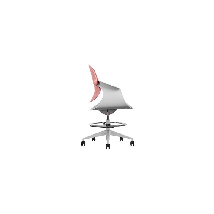 SILLA / TABURETE DE OFICINA TOP WORK ROJO CROMAD