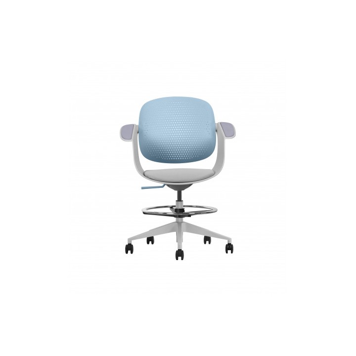 SILLA / TABURETE DE OFICINA TOP WORK AZUL CROMAD