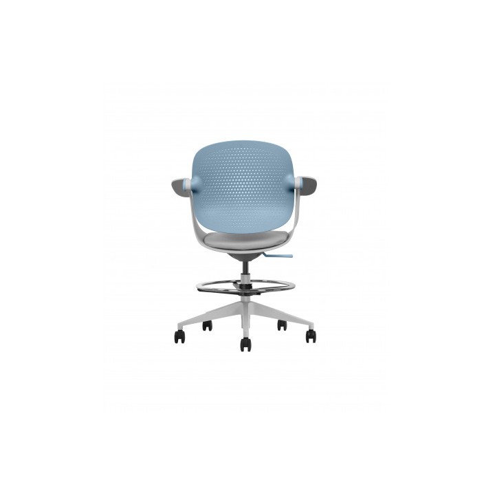 SILLA / TABURETE DE OFICINA TOP WORK AZUL CROMAD