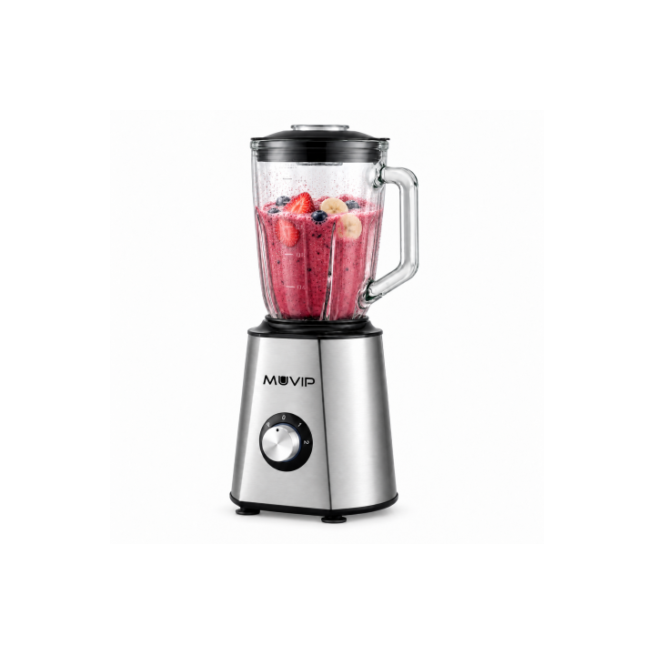 BATIDORA INOXIDABLE VASO CRISTAL 1500W 1.5 LITROS MUVIP