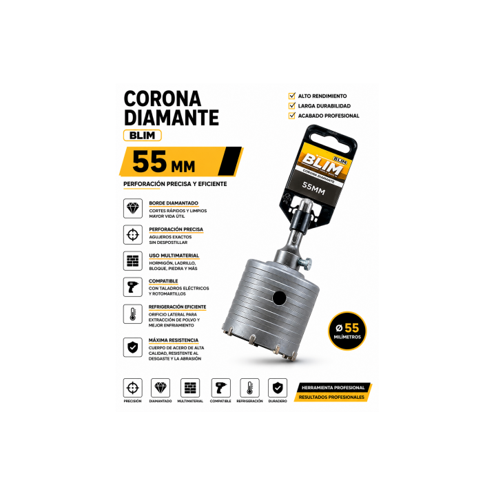 CORONA DIAMANTE 55 MM BLIM