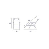TUMBONA PLEGABLE GRIS DE ACERO CON COJIN CERVICAL