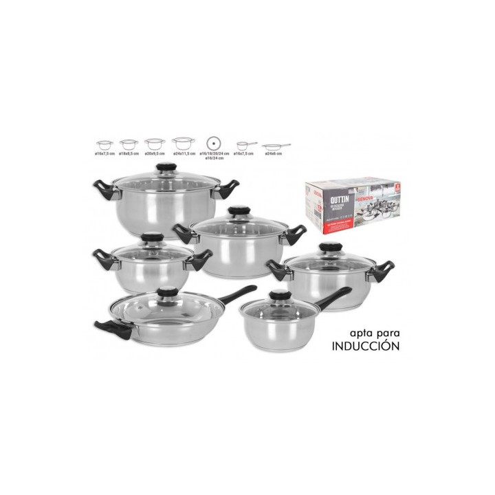 BATERIA DE COCINA 6 PIEZAS INDUCCION GENOVA QUTTIN