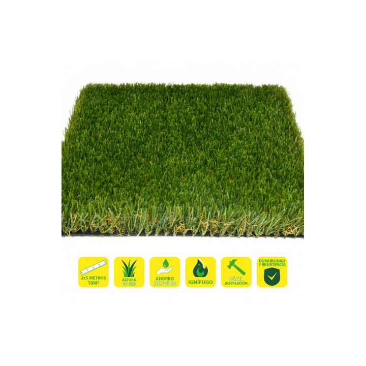 CESPED ARTIFICIAL 2X5 METROS 40MM SERIE ALPINO SUPERIOR SUNGARDEN