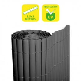 CAÑIZO PLÁSTICO DOBLE CARA 1.5X3 METROS GRIS OSCURO SUNGARDEN