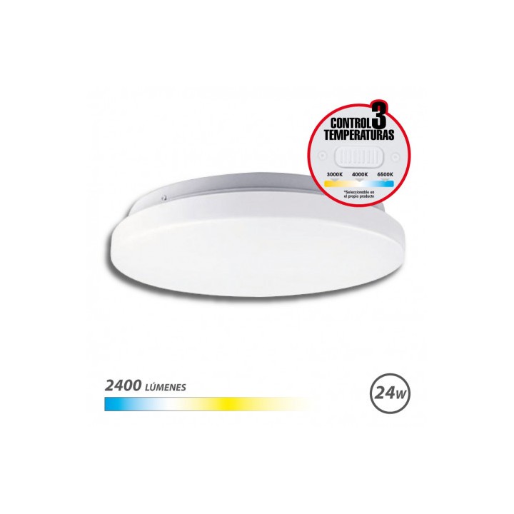 APLIQUE LED TECHO REDONDO 24W | 2400LM | SELECTOR 3 TEMPERATURAS ELBAT