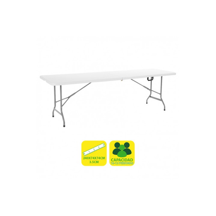 MESA DE RESINA PLEGABLE 240X74X74CM 3.5CM SUNGARDEN