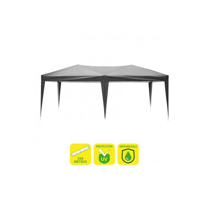 CARPA PLEGABLE ACERO 3X6 METROS GRIS SUNGARDEN
