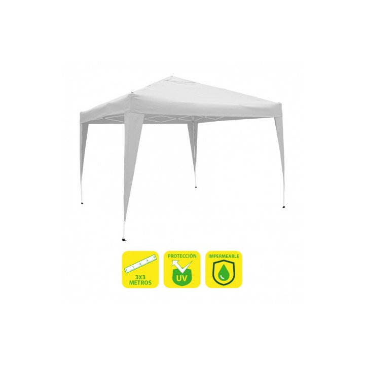CARPA PLEGABLE ACERO 3X3 METROS BLANCA SUNGARDEN