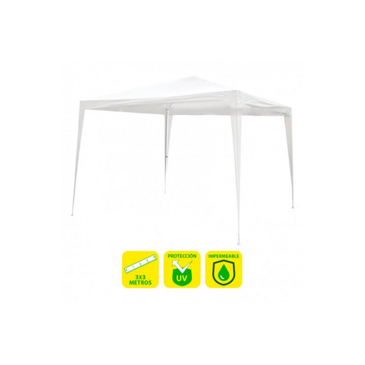 CARPA ACERO RAFIA 3X3 METROS BLANCA DESMONTABLE SUNGARDEN