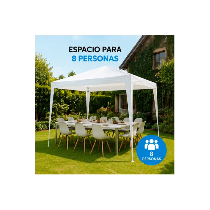 CARPA ACERO RAFIA 3X3 METROS BLANCA DESMONTABLE SUNGARDEN
