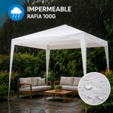 CARPA ACERO RAFIA 3X3 METROS BLANCA DESMONTABLE SUNGARDEN