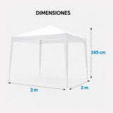 CARPA ACERO RAFIA 3X3 METROS BLANCA DESMONTABLE SUNGARDEN