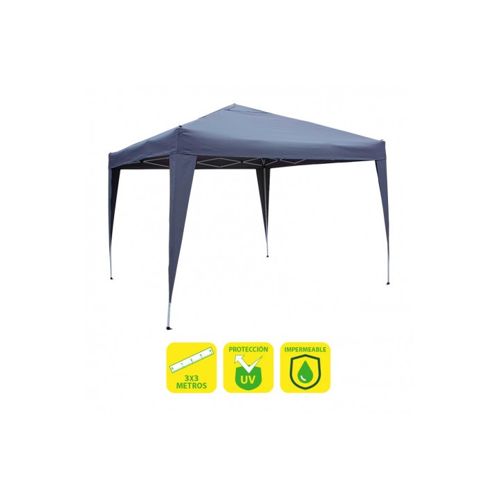 CARPA PLEGABLE ACERO 3X3 METROS AZUL OSCURO SUNGARDEN