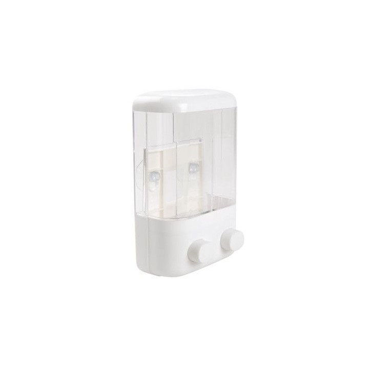 DISPENSADOR JABON-CHAMPU BAÑO 2X500ML BLANCO