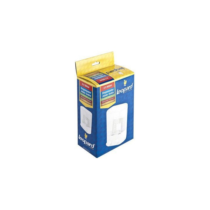 DISPENSADOR JABON-CHAMPU BAÑO 2X500ML BLANCO