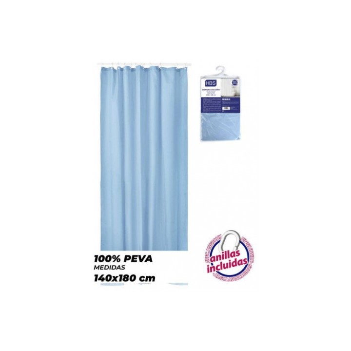 CORTINA DE BAÑO 140X180 AZUL HBS
