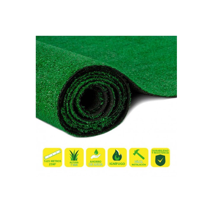 CESPED ARTIFICIAL 1X25 METROS 7MM SERIE ECOVERDE SUNGARDEN
