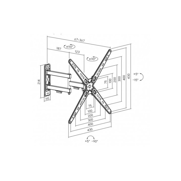 SOPORTE CON BRAZO TV 13"-55" DOBLE EXTENSION CROMAD