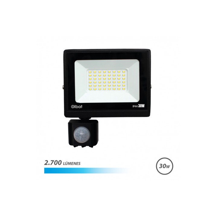 FOCO LED SERIE SLIM 30W CON SENSOR | 2700LM | 6500K ELBAT