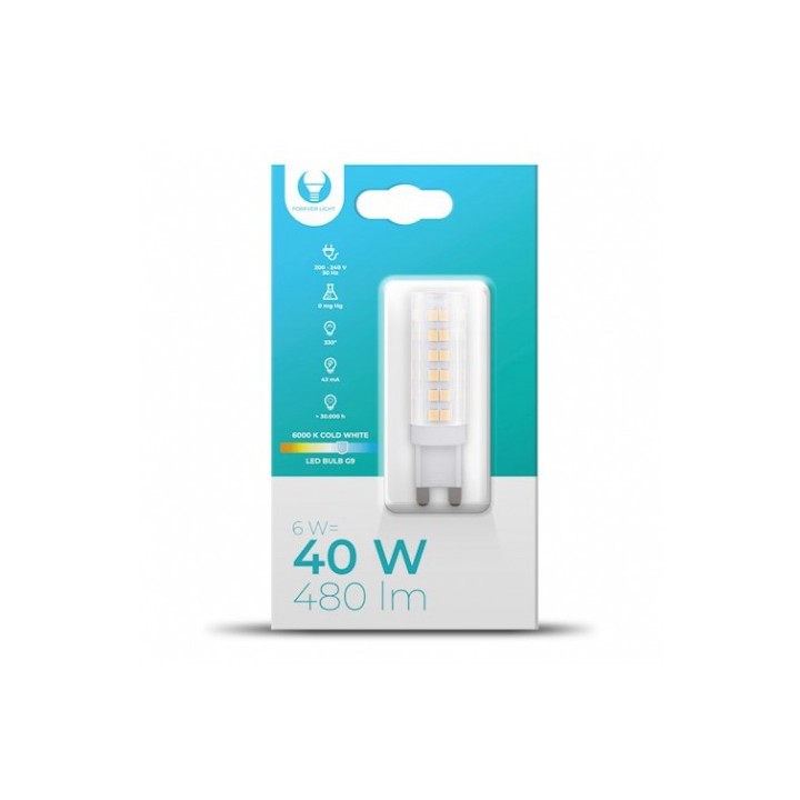 BOMBILLA LED G9 | 6W | 480LM | LUZ FRIA | FOREVER