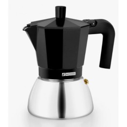 CAFETERA ITALIANA 3 TAZAS INDUCCION INOX NEGRA MONIX