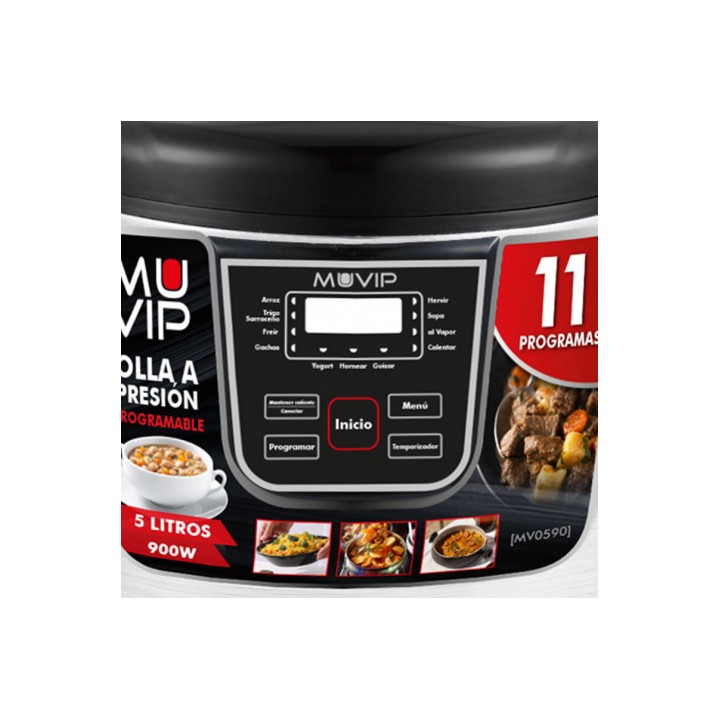 OLLA MULTIFUNCIÓN PROGRAMABLE 5 LITROS | 11 PROGRAMAS 900W MUVIP