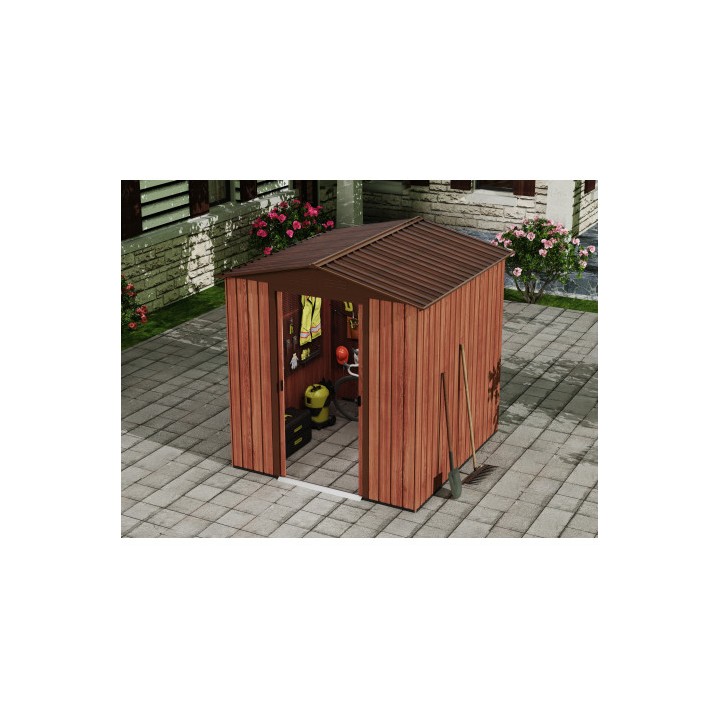 CASETA DE METAL | PUERTAS CORREDERAS 185X181X200CM (3.36M2) EFECTO MADERA