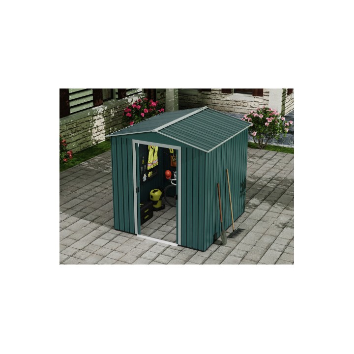 CASETA DE METAL | PUERTAS CORREDERAS 185X181X200CM (3.36M2) VERDE SUNGARDEN