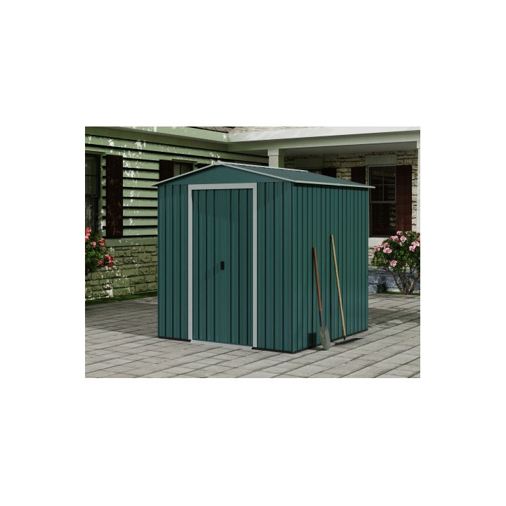 CASETA DE METAL | PUERTAS CORREDERAS 185X181X200CM (3.36M2) VERDE SUNGARDEN